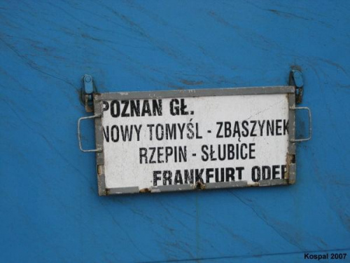 tablica kierunkowe z poc. osobowego z Poznania do Rzepina/Frankfurtu N/O