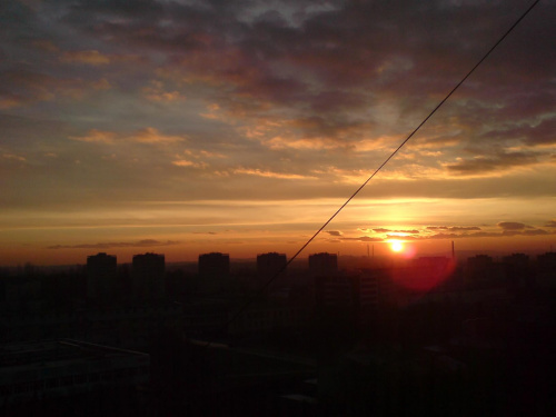 wschód słońca nad Częstochową..