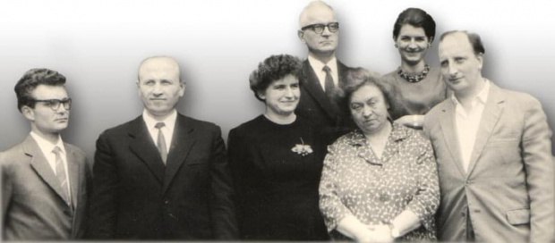 prof.Olszanowski,prof.Kania,prof.Kaniowa,prof.Gawrych,prof.Kaszyńska.prof.Trębińska,prof.Banach
/zdj.wyk.przez H.Tomczaka/