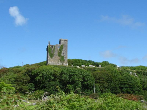 ruiny zamku w pobliżu wybrzeża