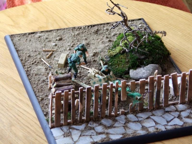 Zdjecia przedstawiające makietę Pak40 #Modelarstwo #Diorama #Pak40