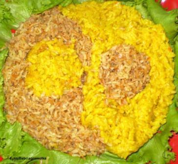 Ryżowe Ying-Yang.Przepisy na : http://www.kulinaria.foody.pl/ , http://www.kuron.com.pl/ i http://kulinaria.uwrocie.info/ #ryż #DodatkiDoIIDań #obiad #jedzenie #kulinaria