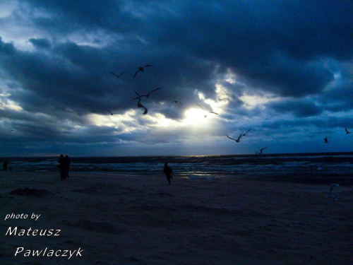 #Międzyzdroje #morze #ZachódSłońca #mewy #Bałtyk