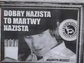 W dniu 25 czerwca 2008r. na głównej ulicy Gliwic 100 m od komisariatu takimi plakatami oklejono mury.