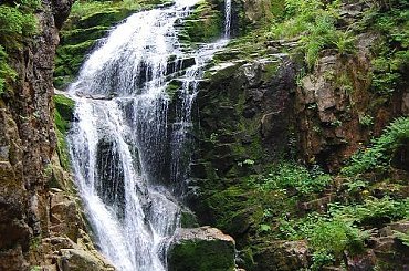 wodospad Kamieńczyk,Szklarska Poręba #góry #karkonosze #wodospad #skały #woda #drzewa #las #SzklarskaPoręba