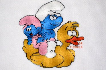 Rafałek k.629 #haft #Smerfy #bajki #HaftKrzyżykowy