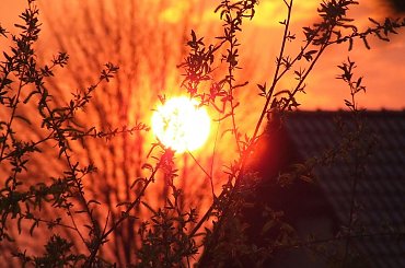 jesienny zachód słońca #kolory #natura #Sierpień2007 #słońce #ZachódSłońca #jaba