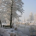 Foto: Sylwester Nicewicz - Kozioł i rzeka Pisa w zimowej szacie #foto #gmina #kolno #kościół #Kozioł #Nicewicz #Pisa #podlaskie #rzeka #Sylwester #zima