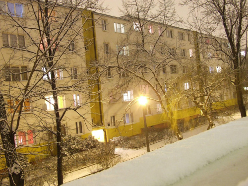 nocny widok z okna #azory #bloki #ciekawostki #jaba #nocne #widoki #zimowe #kraków