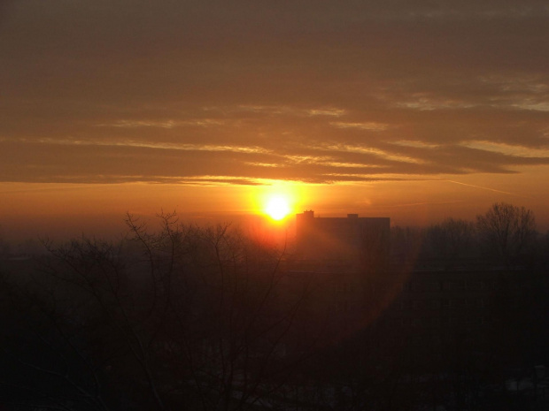 Wschód słońca nad Krakowem