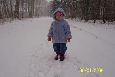 Weronika na śniegu.